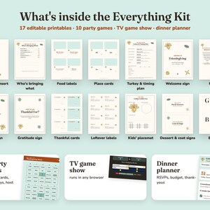 Everything included in the Gobble Gobble friendsgiving Everything Kit