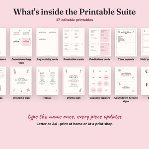 Everything included in the Pop The Bubbly new year s eve party Printable Suite