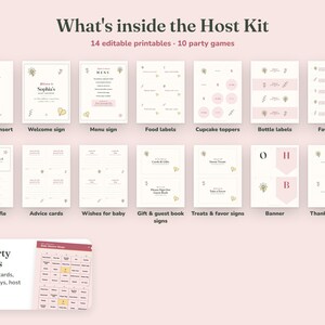 Everything included in the Wildflower baby shower Host Kit