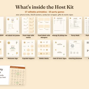Everything included in the Party Animals kids birthday party Host Kit