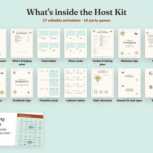 Everything included in the Gobble Gobble friendsgiving Host Kit