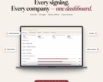 Notary Signing Agent OS, Interactive Business Dashboard (Instant Download)