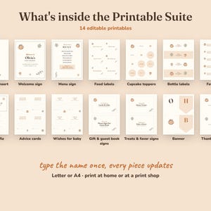 Everything included in the Little Pumpkin baby shower Printable Suite