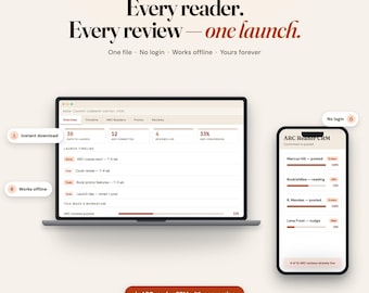 Interactive Author Launch Dashboard, ARC Reader CRM (Digital Download)