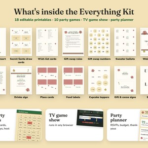Everything included in the Ugly Sweater christmas party Everything Kit