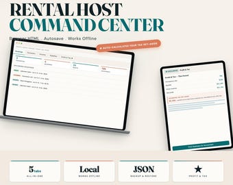 Korttidsuthyrningsvärds kommandocentral, Airbnb-instrumentpanel, skattekalkylator