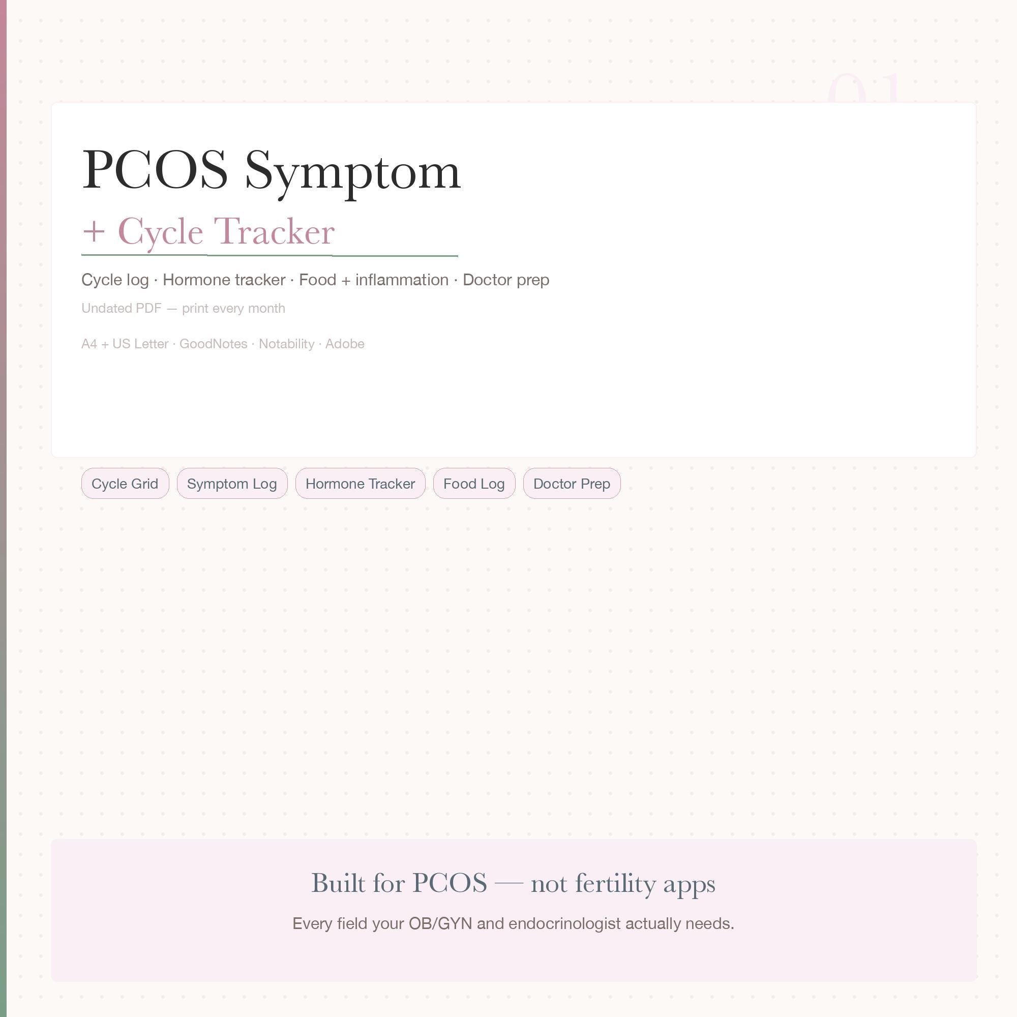 Pcos Worksheets.pdf PCOS Symptom Tracker Printable | Cycle + Hormone Journal PDF | Undated ...