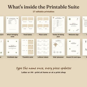 Everything included in the Thankful Hearts friendsgiving Printable Suite