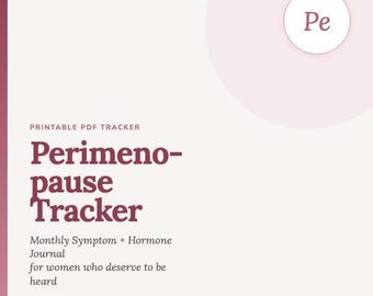 Perimenopause Tracker Printable | Monthly Symptom + Hormone Journal PDF | Menopause Log | A4 US Letter | Instant Download
