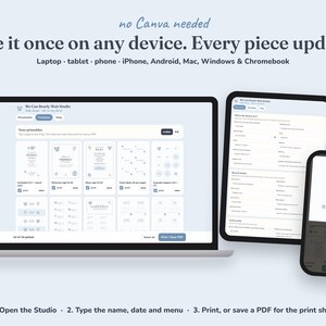 Editing the Teddy Bear baby shower printables on a phone, tablet or laptop