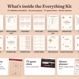 Everything included in the Harvest Gingham friendsgiving Everything Kit