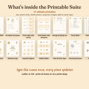 Everything included in the Party Animals kids birthday party Printable Suite
