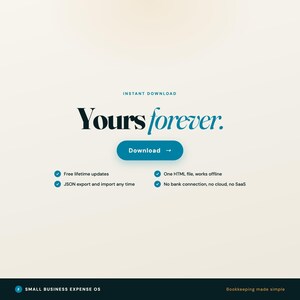 Small business expense tracker final call to action instant download yours forever