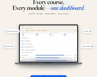 Course Launch OS Dashboard, Revenue Projector, Email Sequence (Instant Download)