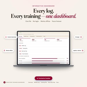 16-Week Marathon Training Plan, Pace Calculator (HTML File), Interactive Running Tracker, Half Marathon, Interactive Invite, Rsvp Tracker