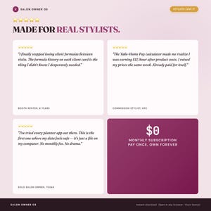 Salon Business Planner, Client Formulas, Bookings, Income Tracker (Browser File) image 9