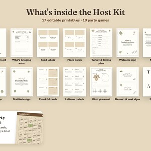 Everything included in the Thankful Hearts friendsgiving Host Kit