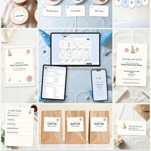 Noon Year Party New Year's Eve Party Printable Suite: edit on a laptop, tablet or phone, every printable fills in