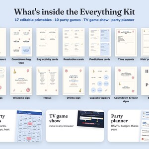 Everything included in the Noon Year Party new year s eve party Everything Kit