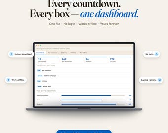 Moving Relocation Command Center: Interactive 8-Week Countdown Dashboard for Families