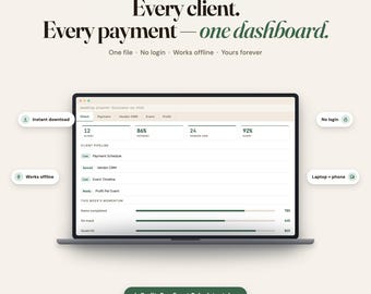 Wedding Planner Business OS, Client Pipeline, Payment Schedule, Vendor CRM (Instant Download)