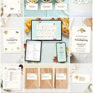 Gobble Gobble Friendsgiving Everything Kit: edit on a laptop, tablet or phone, every printable fills in
