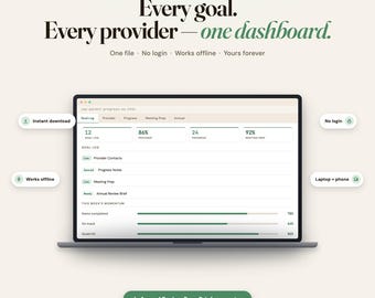 IEP Parent Progress Dashboard, Interactive Goal Tracker OS, Annual Review Brief Generator, 4-Provider Log