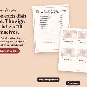 Harvest Gingham friendsgiving Printable Suite