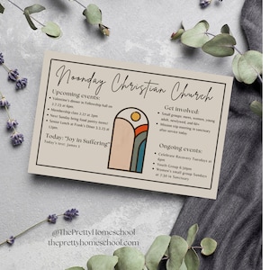Editable Church Bulletin Outline, Template for Customization in Canva, Instant Digital Download