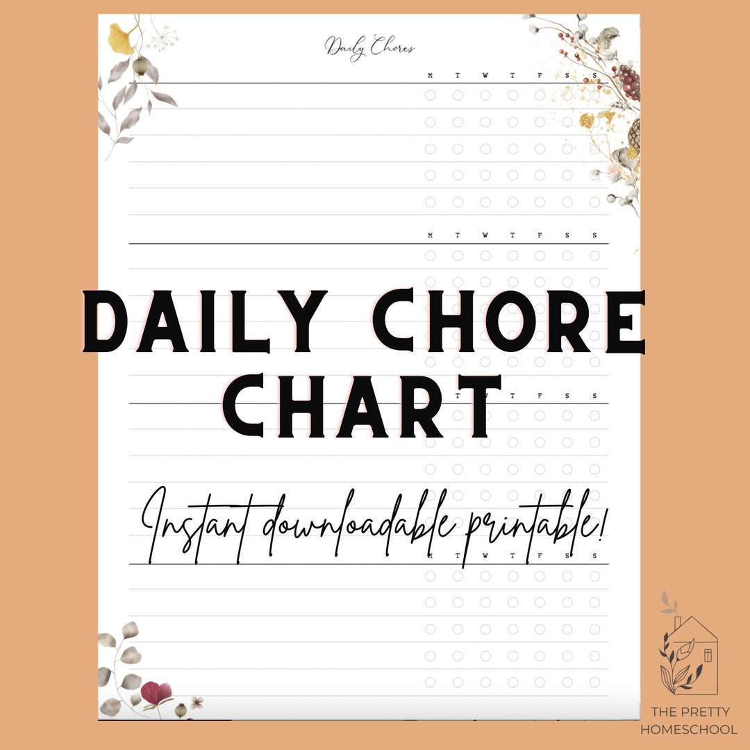Daily Chore Chart Tracker Chore Chart for Kids Multiple Kid Etsy