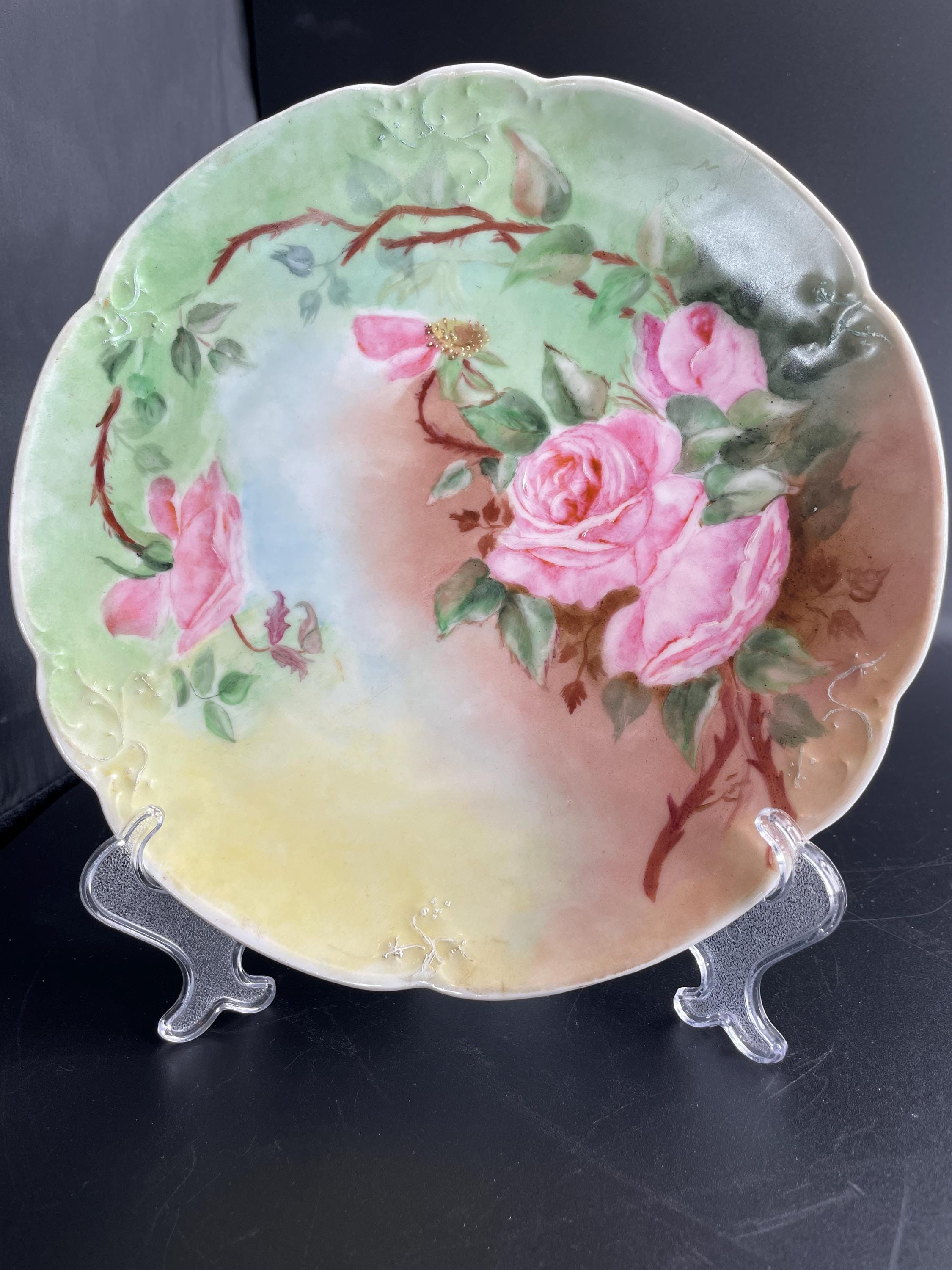 Antique Rose Plate - Etsy