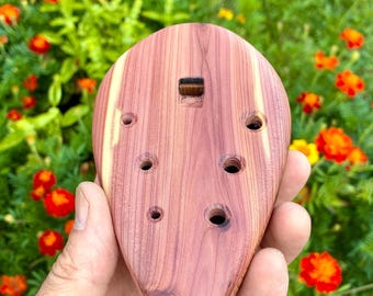 Wooden Flute - Hand made Ocarina in Aromatic Cedar