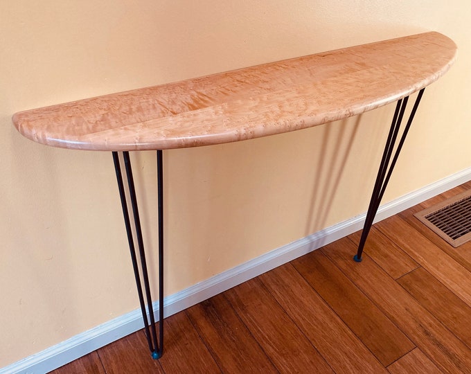 Narrow Console Table - Demi Lune - Birdseye Maple - Fully Finished - Etsy