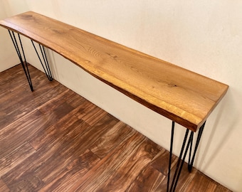 Red Oak Live Edge Table - 60"x11" - Console, Entryway, Mudroom etc.