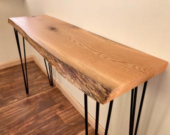Live Edge Oak Table - 44"x12" - Console, Entryway, Mudroom etc.