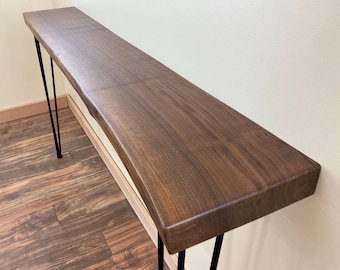 Custom Live Edge Console Table - Black Walnut -