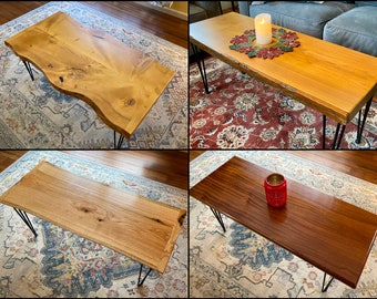 Custom Live Edge Coffee Table - Made to Order - Legs Included