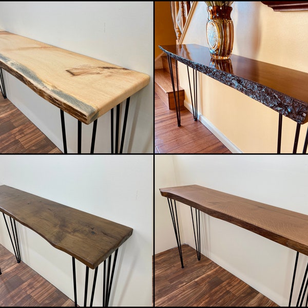 Custom Console Table - Live Edge - Finished - Legs Included