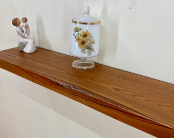 Catalpa wood shelf - Partial Bark Live Edge - Fully Finished