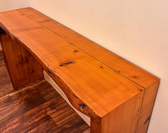 Waterfall Table or Bench - Live Edge Cedar - Antique Varnish Finish