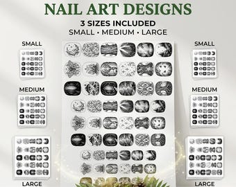 Magical Forest Nail Art Templates Printable | 100+ Nature Nail Designs | Fairy Woodland Nail Stencils PDF | DIY Gel Nail Art