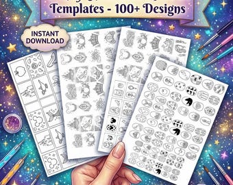 Plantillas imprimibles de arte de uñas de Disney / Diseños de uñas de personajes de dibujos animados en PDF / Más de 100 ideas lindas de arte de uñas / Plantillas de uñas DIY / Herramienta para artistas de uñas