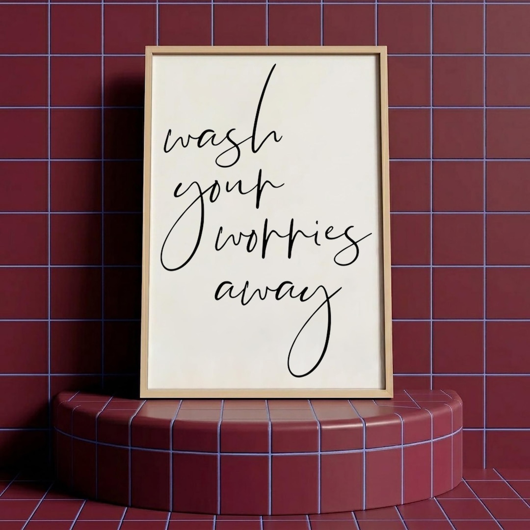 Wash Your Worries Away Sign, Bathroom Wall Decor, Farmhouse Bathroom ...