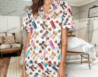 Alani Nu Energy Drink Halloween Satin Pajamas Set, I need An Alani Energy Drink Sleepwear, Gift For Alani Lovers, Halloween Costume Outfits