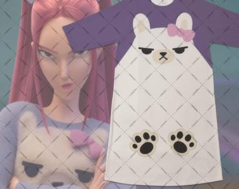 K-Pop Demon Hunters Mira Pajamas Dress, Mira Llama pjs dress, Rumi Jinu Zoey Mira Kpop Demon Hunters Sleepwear, Gift For Kpop Lovers