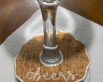 Wine charms… faux cork and polyester thread