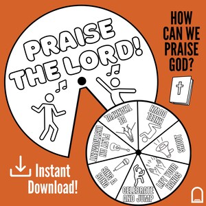 Lavoretto creativo con la ruota girevole per lodare Dio / 7 parole ebraiche per la lode (Download digitale)