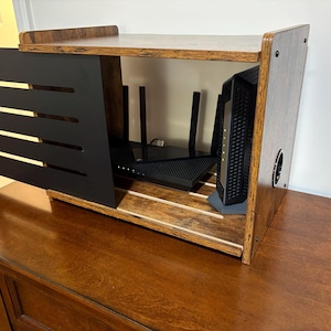 Wood Router Shelf WiFi Box Hider Cable Management Organizer