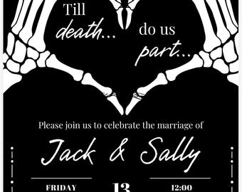 Gothic Wedding Invitation Till Death Do Us Part