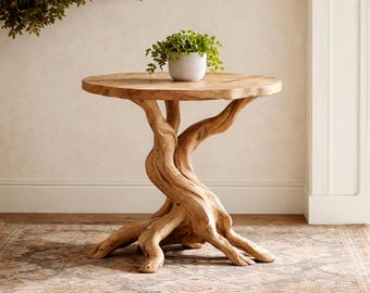 Live Edge Root Wood End Table Rustic Handmade Side Table Natural Wood Accent Table Organic Modern Furniture Unique Nightstand